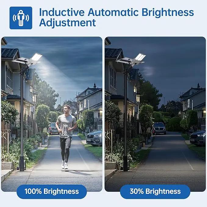 11000W Solar Street Light Outdoor with Dual Solar Panels IP65 Waterproof – 650,000LM 3-Sided LED Lights, 144pcs LEDs, 50000mAh Battery, Motion Sensor, Dusk to Dawn for Parking Lot, Yard,Garden by GreenHaven Gardens