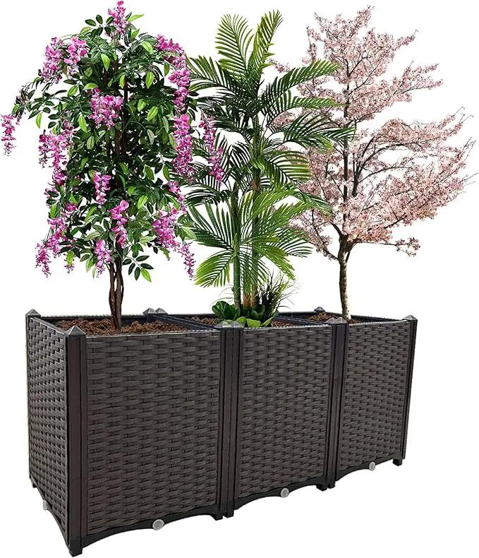 Raised Garden Bed Large Planters for Outdoor Plants Deepened Plant pots Planter Box Elevated Garden Patio Balcony Deck to Planting Flowers Vegetables Tomato and Herbs by GreenHaven Gardens