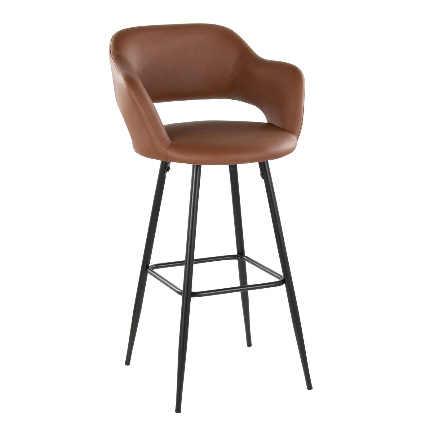 Margarite - Contemporary Fixed Height BarStool With Square Footrest (Set of 2) by HouseOfZazla