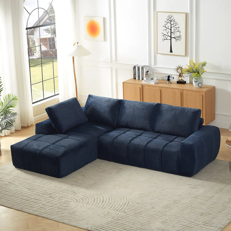 Faux Fur L-Shape Luxury Sectional Oversized Sofa by HouseOfZazla