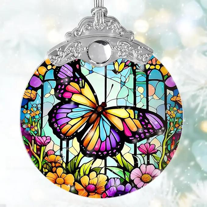Butterfly Stained Glass Suncatcher, Jocidea Butterfly Ornament, Butterfly Christmas Ornament, Holidays Ornaments, Christmas Tree Ornament, Butterfly Decor, Gifts for Butterfly Lovers by GreenHaven Gardens