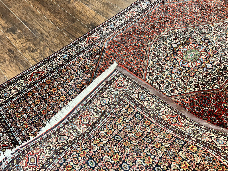 Persian Bidjar Rug 5x10, Wool Hand Knotted Vintage Carpet, Highly Detailed, Mahi Herati Pattern, 5 x 10 Oriental Rug by Jewel Rugs