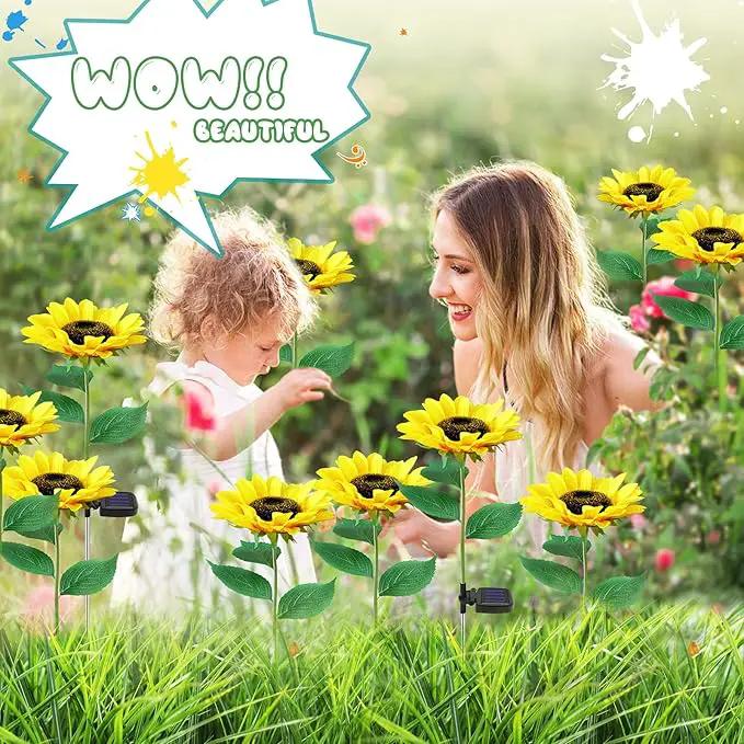 TYNLED Sunflower Solar Garden Lights, 4 Pack Outdoor Solar Powered Garden Stake Lights Waterproof Decoration Flower Landscape Lights for Garden Patio Pathway Backyard by GreenHaven Gardens