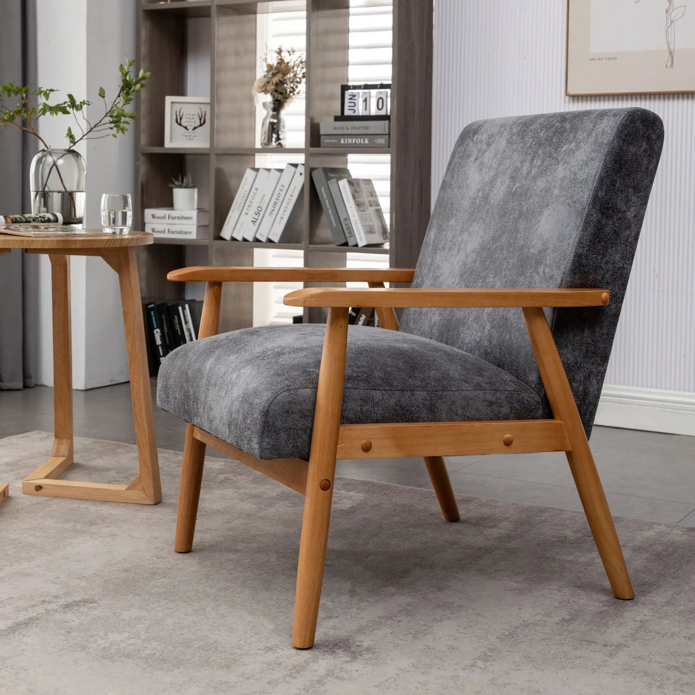 Wide Classic Mid-Century Modern Arm Chair by Unique Piece Furniture