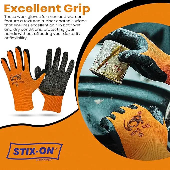 10 OR 20 Pairs Work Gloves–Heavy Duty Rubber Coated Safety Work Gloves–Multipurpose Gloves by GreenHaven Gardens