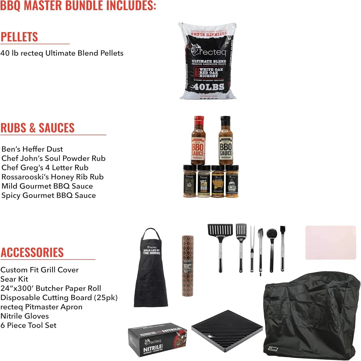 recteq Pellet Grill RT-B380X Bullseye Deluxe + BBQ Masters Bundle, WiFi Enabled Electric Pellet Smoker Grill, Wood Pellets, BBQ Outdoor, Smoke, Sear, and More by GreenHaven Gardens