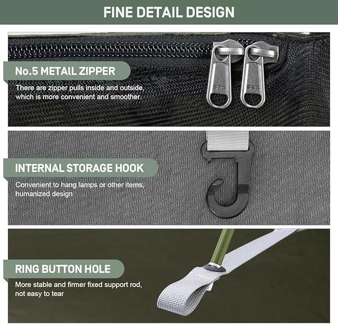ETROL Camping Hammock with Mosquito Net,3 in 1 Function Parachute Portable Hammock,Double & Single Hammocks Tent for Travel Outdoor Indoor Hiking Patio - with Tree Straps,Carabiners,Aluminium Poles by GreenHaven Gardens