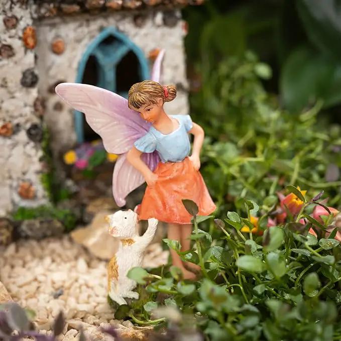 Fairy Garden House Kit - Fairy House, Fairy Garden Accessories Outdoor & Fairies for Fairy Garden – Fairy Houses for Gardens Outdoor - 4 Piece Kit for Adults by GreenHaven Gardens