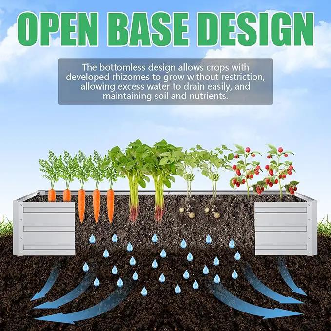 SnugNiture Galvanized Raised Garden Bed 8x4x1FT Outdoor Large Metal Planter Box Steel Kit for Planting Vegetables, Flowers by GreenHaven Gardens