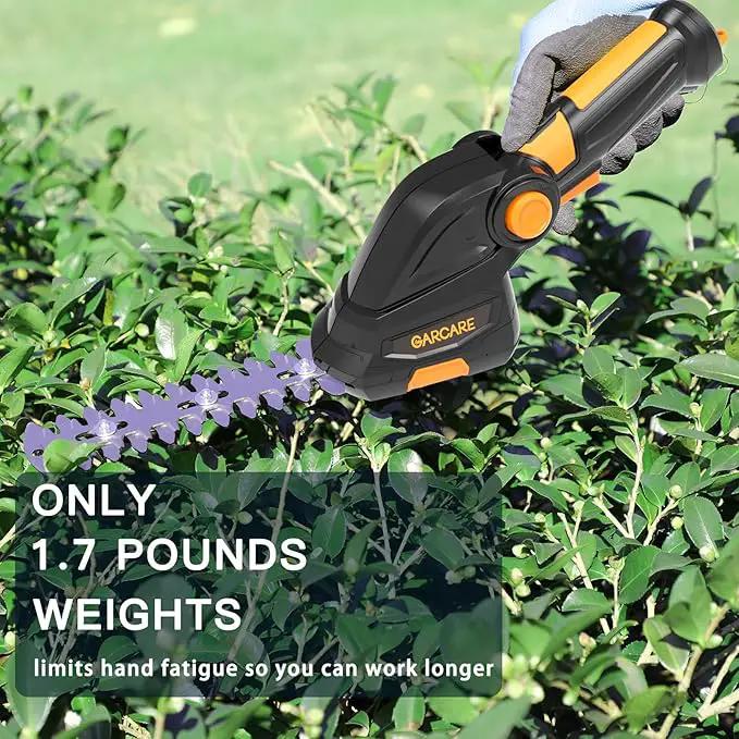 GARCARE 2 in 1 Grass Shear Cordless 7.2V Bush Timmer Handheld Grass Cutter for Shrub, Garden and Lawn Built-in 1500mAh Lithium Battery with 60min Fast Charger by GreenHaven Gardens