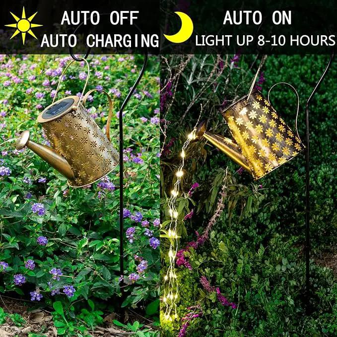 Garden Decor Solar Lights Outdoor Large Hanging Waterproof Watering Can Landscape Lights Outside Decorations for Yard Front Porch Patio Backyard Gardening Gift for Mom Grandma Women Birthday by GreenHaven Gardens