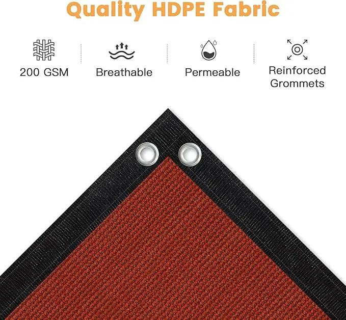 VICLLAX Shade Fabric Sun Shade Cloth with Every 2 FT Grommets for Patio Garden Pergola Cover Canopy 13x22 FT, Rust Red by GreenHaven Gardens