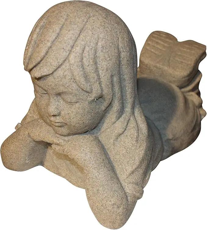 Emsco Group 2248W 16" Day Dreaming Girl Garden Statue, White by GreenHaven Gardens