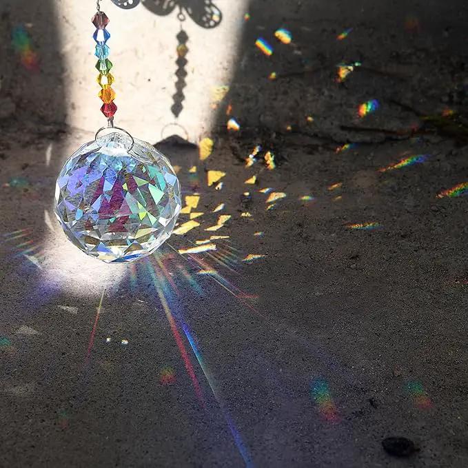 MerryNine 30mm/1.18" 20pack Crystal Ball Prism Sunshine Catcher Rainbow Pendants Maker, Hanging Crystals Prisms for Windows, for Feng Shui, for Gift (AB Color) by GreenHaven Gardens