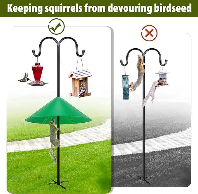 Squirrel Baffle for Bird Feeder Pole, 19-Inch Outdoor Bird Feeder Guard, Squirrel-Proof Birdhouse Baffles, Shepherd's Hook for Outside(LightGreen) by GreenHaven Gardens