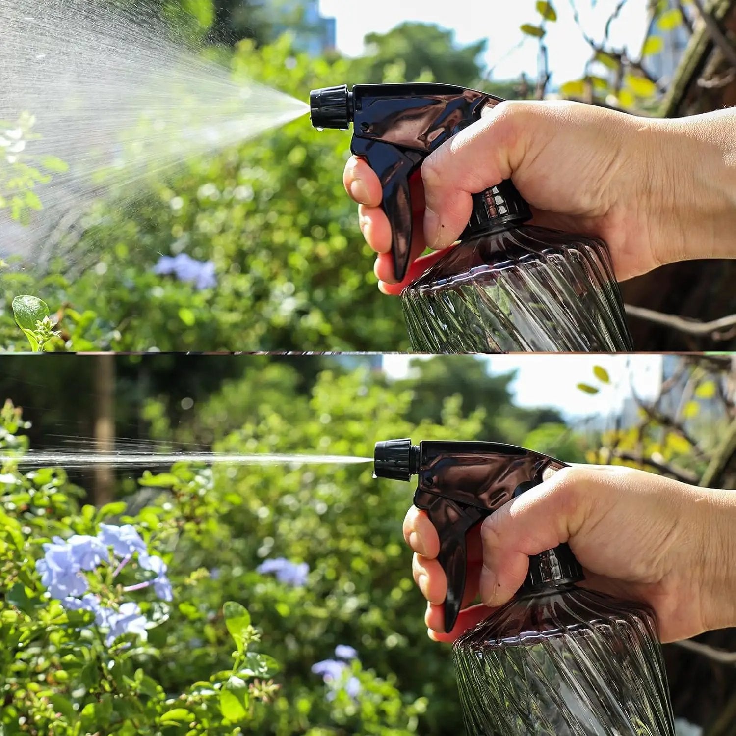 OFFIDIX Fine Mist Plant Mister,Handheld Pressure Glass Spray Bottles,0.45L/15.22oz Watering Can with Adjustable Nozzle for Outdoor Indoor Gardening and Cleaning Work(Diagonal Gray) by GreenHaven Gardens