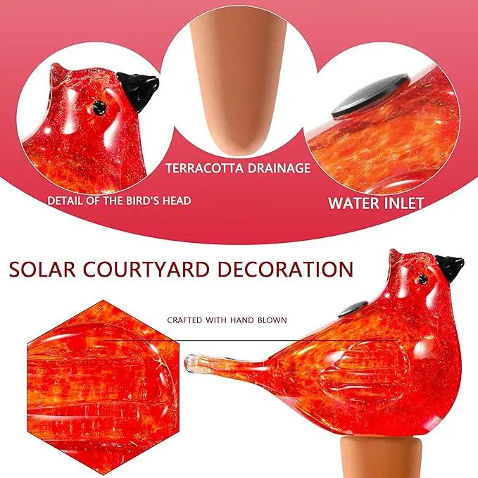 Glass Bird Shaped Plant Watering Ball Glass Automatic Watering Ball Flower Pot Insertion Spike Drip Irrigation Device Watering Ball Irrigation System Plant Enthusiast Gift (Red) by GreenHaven Gardens