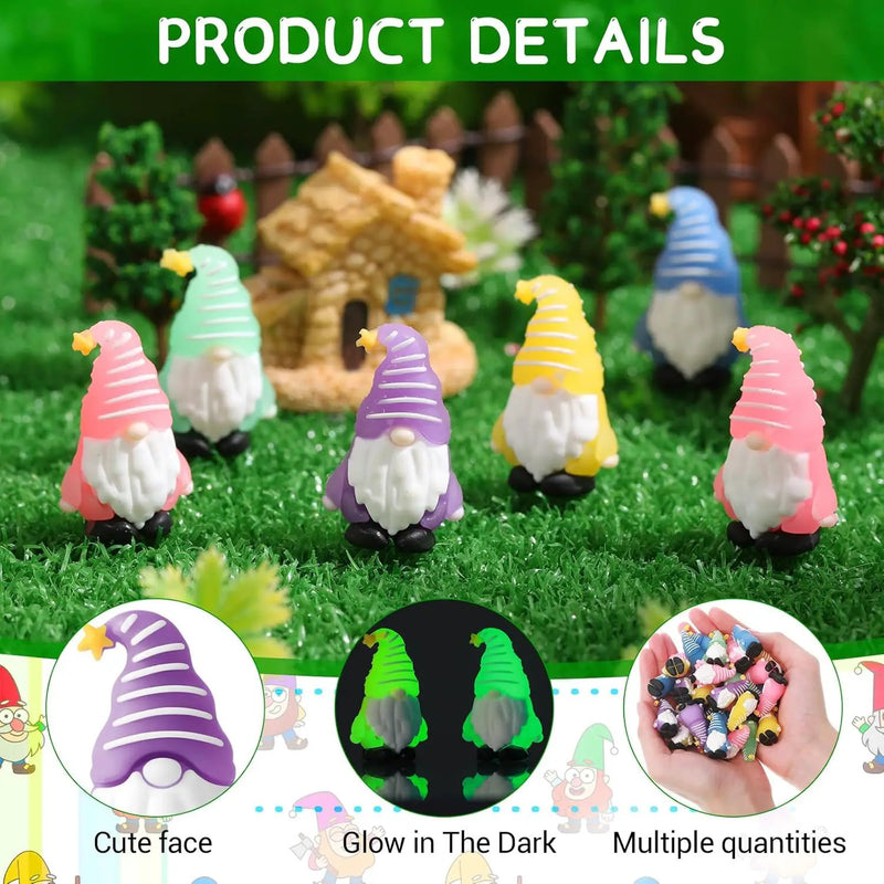 25 Pcs Luminous Mini Gnomes Figurines Fairy Glow in Dark Garden Miniature Gnome Figurines Decor Funny Poses Garden Yard Home Patio Lawn Backyard Hide See DIY Craft by GreenHaven Gardens