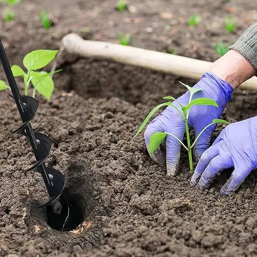 TCBWFY Auger Drill Bit for Planting,1.6"x12"Solid Shaft Garden Auger Drill Bit with Extensive Spirals,Spiral Hole Drill Bit for Planting Bulbs,Flowers,Post Holes,Earth Auger for 3/8" Hex Drive Drill by GreenHaven Gardens