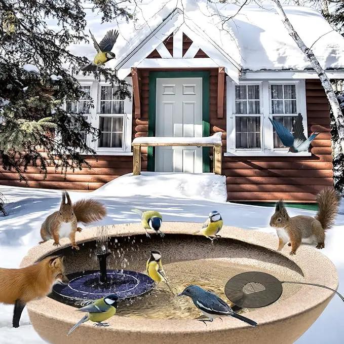 Bird Bath Heater Pond Heater 70W Shallow Water Pond deicer Energy-Saving, thermostatically Controlled Winter Outdoor with a Protective Socket Cover (Single ice Melter) by GreenHaven Gardens
