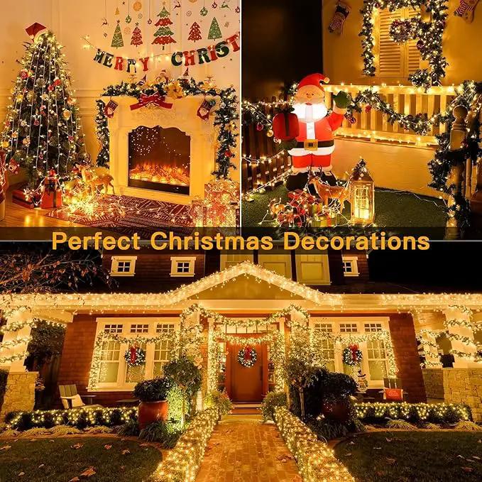 Ollny Christmas Lights Outdoor Waterproof, 1000LED 328FT Super Long String Lights with Remote 3 Timer, Plug in 8 Modes Fairy Light for Outside House Bedroom Xmas Decorations, Warm White by GreenHaven Gardens