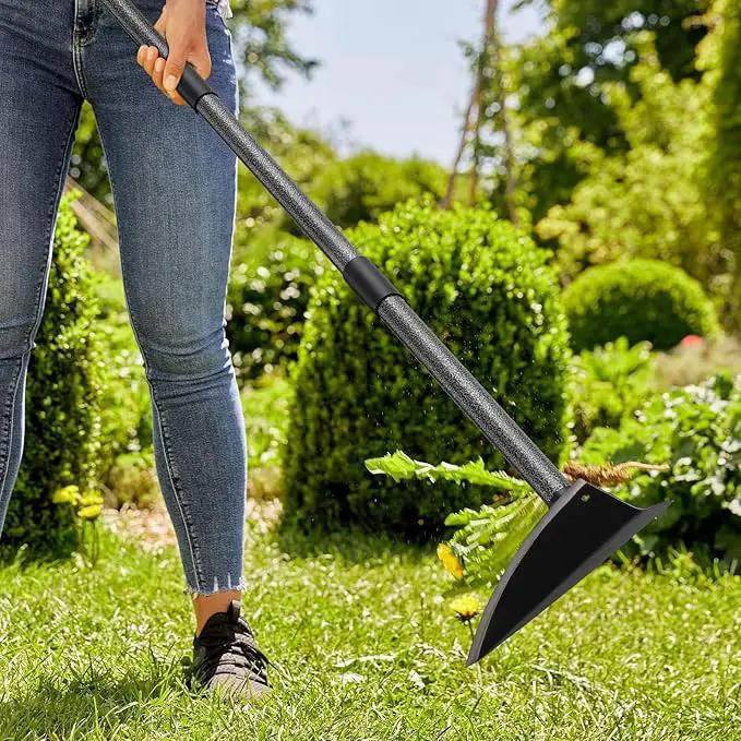 Hoe Garden Tool, Triangle Hoe Gardening Weeding Tool, 60" Long Handle Heavy Duty Manual Weeder Gardening Hand Tools for Weeding, Digging, Loosening Soil by GreenHaven Gardens
