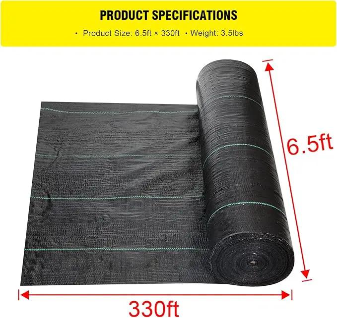 Driveway Fabric - 6.5x330 ft Commercial Weed Barrier - Heavy Duty 3.5OZ French Drain Fabric for Erosion Control and Landscape Projects by GreenHaven Gardens