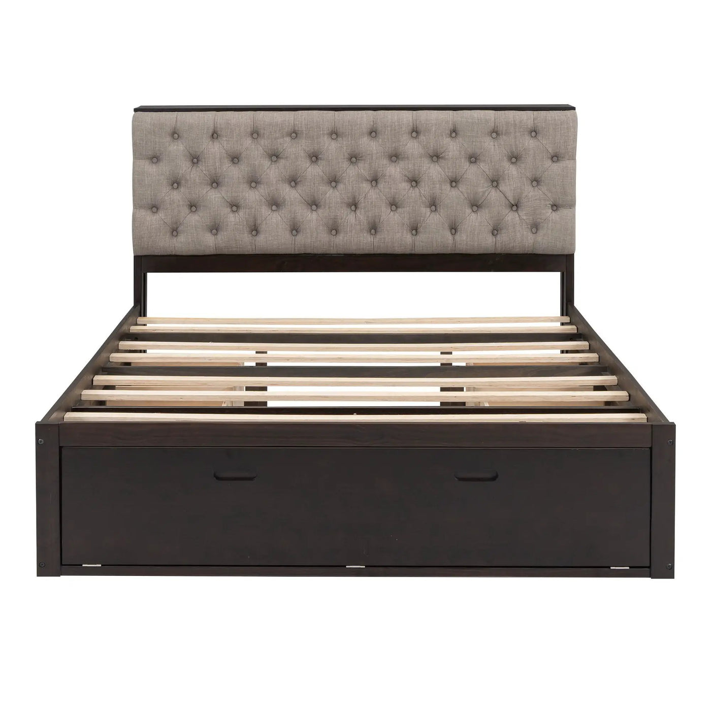 Platform Bed With Storage Headboard, Shoe Rack And 4 Drawers by HouseOfZazla