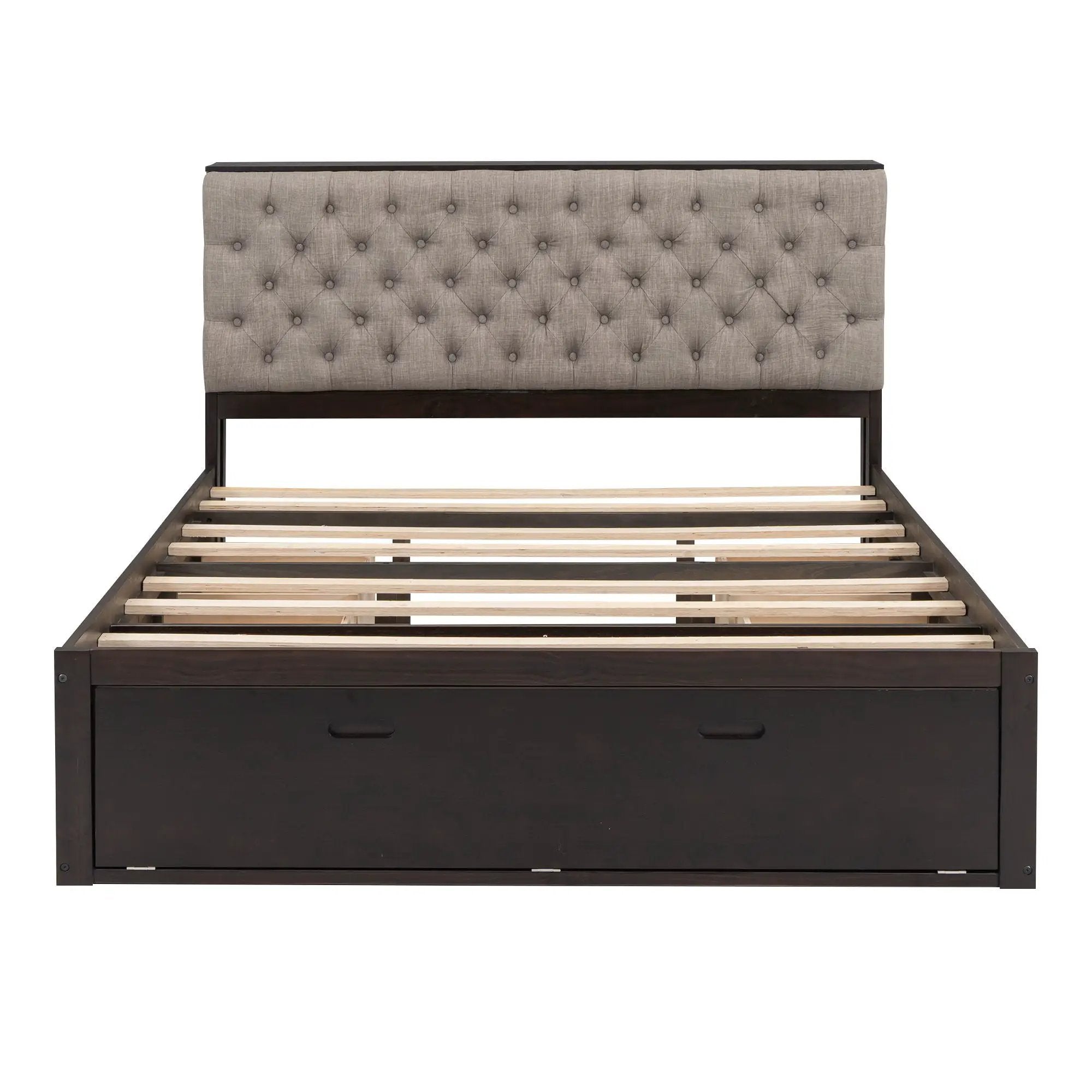 Platform Bed With Storage Headboard, Shoe Rack And 4 Drawers by HouseOfZazla