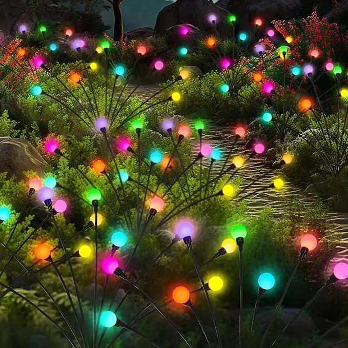 Solar Firefly Garden Lights - 60 LED Outdoor, Wind Sway, Waterproof for Yard, Patio, Pathway (6 Pack) by GreenHaven Gardens