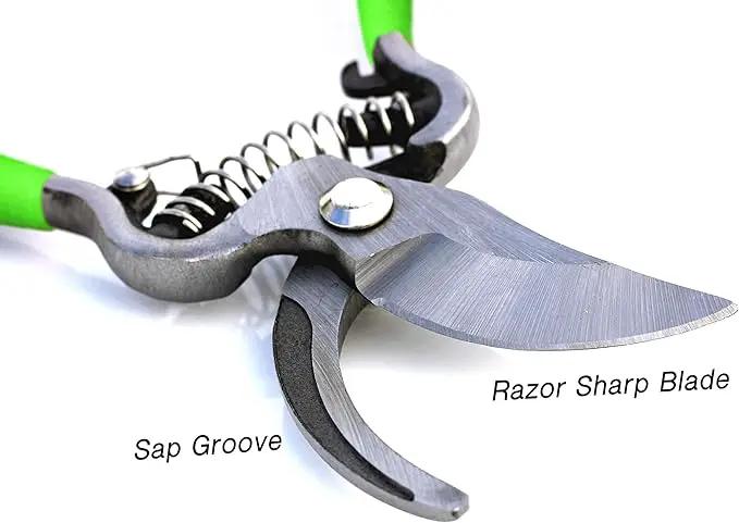 GARDEN GURU Classic Bypass Pruning Shears Clippers – Heavy Duty Forged Steel Garden Pruners – Safety Lock – Non Slip Comfort Grips – Cuts up to 1” Diameter – Professional Bypass Pruners for Gardening by GreenHaven Gardens