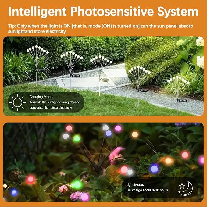 Multicolour-4Pack 32LED Firefly Multicolour Changing Lights,Garden Solar Lights Outdoor Decorative,Yard Waterproof Solar (Multicolour-4pcs) by GreenHaven Gardens
