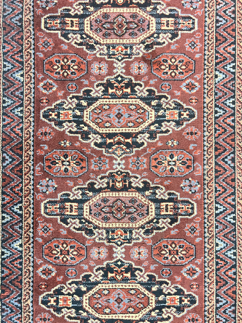 Belgium Power Loomed Runner Rug 2x9, Vintage Wool Rug for Hallway 2 x 9 ft, Red, Caucasian Persian Design, 9ft Runner by Jewel Rugs