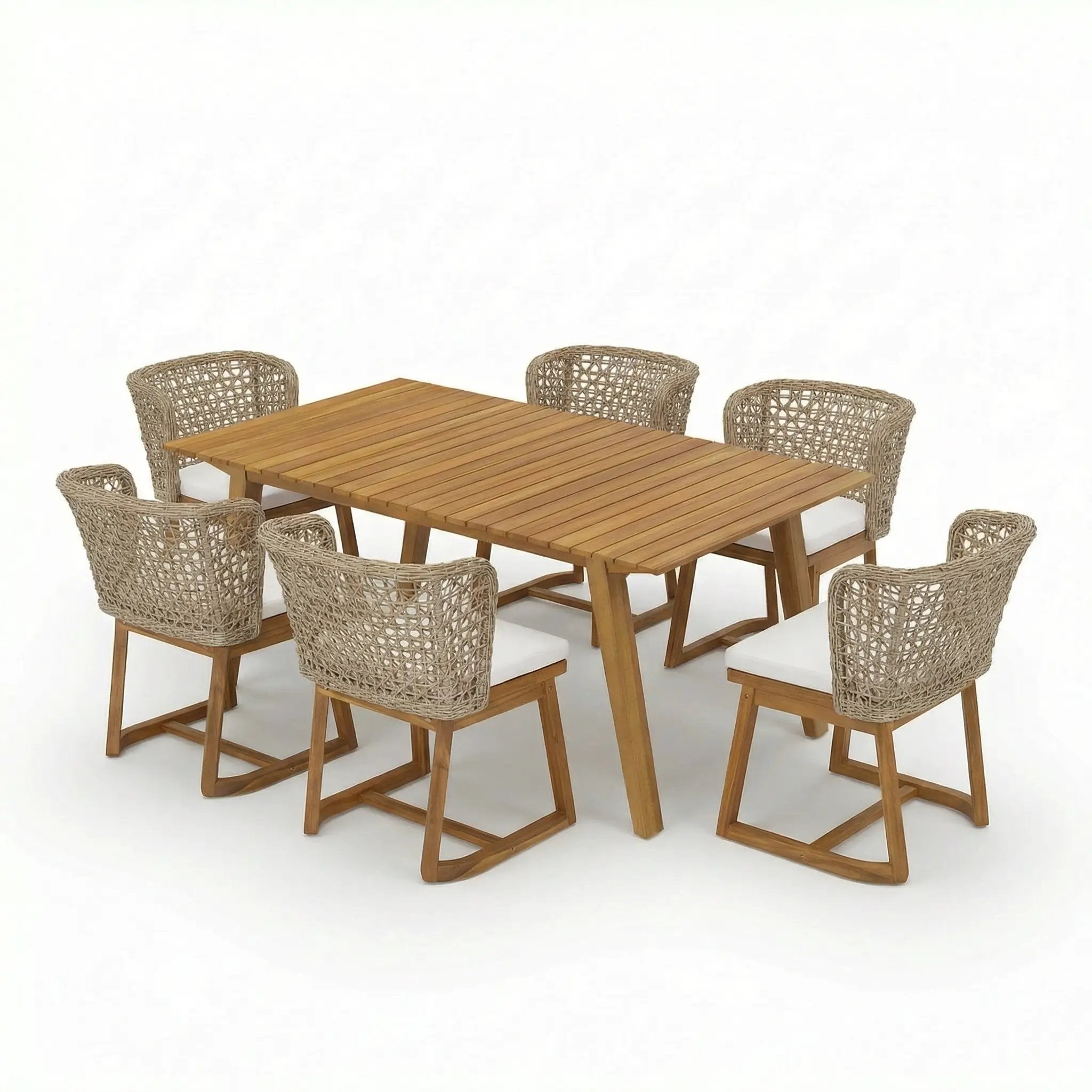 69" Outdoor Solid Wood Dining Set for 6 by HouseOfZazla