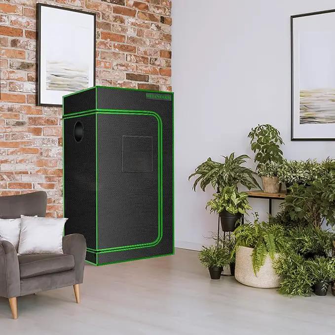 MELONFARM 4x2 Grow Tent, 48"x24"x60'' High Reflective 600D Diamond Mylar Canvas with Observation Window and Floor Tray for Hydroponic Indoor Plant Growing by GreenHaven Gardens