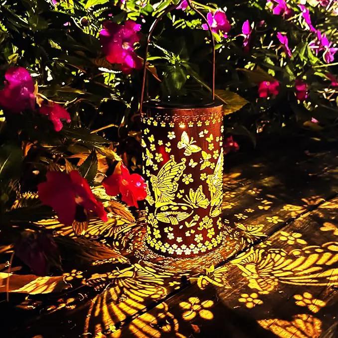 Solar Lanterns Outdoor Hanging Lantern Lights,Fairy Metal Decor Lanterns-Waterproof LED Decorative Light for Garden Patio Yard Lawn Backyard Front Porch as Gifts for Mom Grandma Women by GreenHaven Gardens
