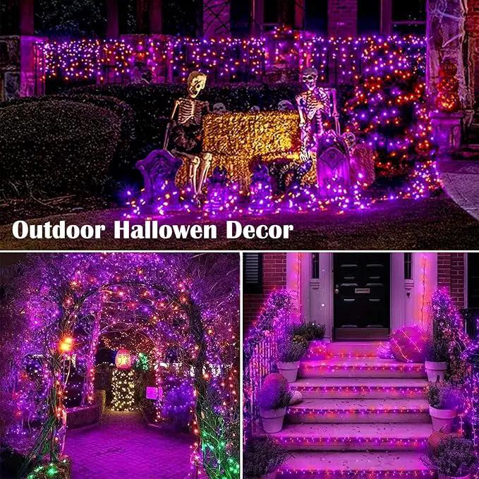 Purple and Orange Halloween Lights, 800LED 330FT String Lights 8 Modes Timer Plug in Waterproof Indoor Outdoor Christmas for Garden Party Decoration, JT-EL/FC300V0200 by GreenHaven Gardens