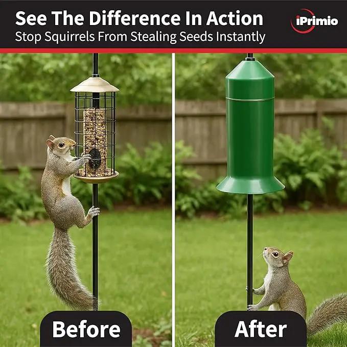 iPrimio 18" Squirrel Baffle – Easy Install Wrap Around Design: Durable Weather-Resistant Bird Feeder Baffle for Poles, Protects Hanging Feeders, No-Tool Setup, 2 Pack by GreenHaven Gardens