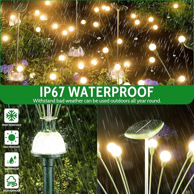 AOSEA Solar Lights Outdoor, Waterproof Fairy Lights Sway by Wind, Firefly Lights for Patio Pathway Outdoor Garden Decor, 4 Pack, Warm White, AOYHG-004 by GreenHaven Gardens