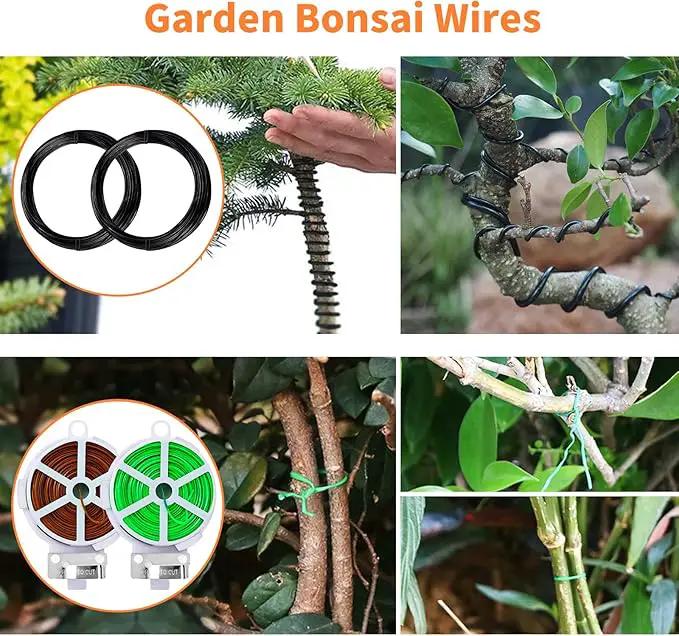 Bonsai Tools Set, 20 Pcs Gardening Succulent Tree Indoor Beginner Tool Kit, Include 262 Feet Bonsai Wire, 29.5"x29.5" Plant Repotting Mat, Leather Bag, Bonsai Scissors, Pruning Shears, Gifts for Women by GreenHaven Gardens