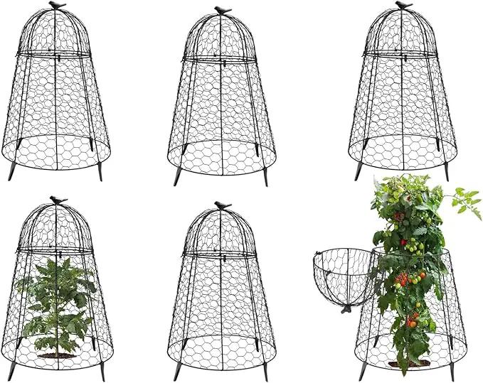 Plant Protector Chicken Wire Cloche 6 PCS, Plant Protectors from Animals, 18.7×12 Inch Large Garden Cloches for Plants, Sturdy 2-in-1 Cloche Dome for Plants, Plant Protectors for Easy Pruning by GreenHaven Gardens