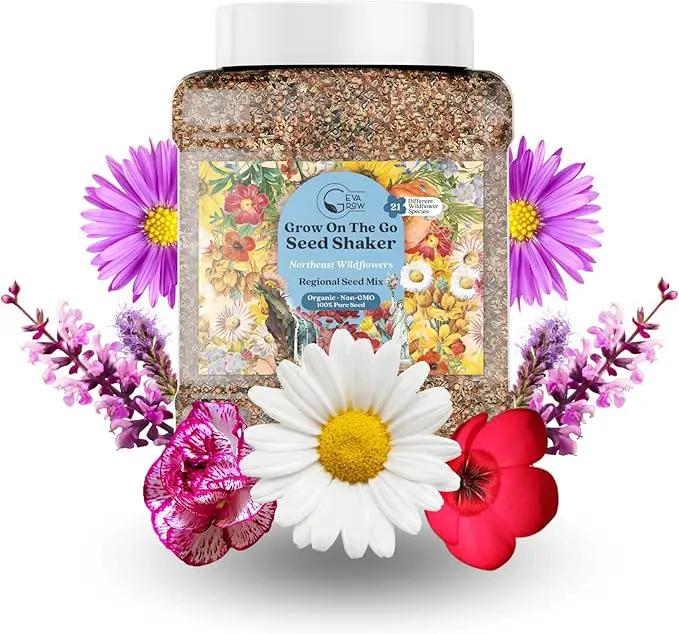 Regional Wildflower - Northeast USA Wildflowers - 100% Pure Seed - Organic, Non-GMO - 21 Wildflower Variety Seeds of Annual & Perennial, 1 LB Tub by GreenHaven Gardens
