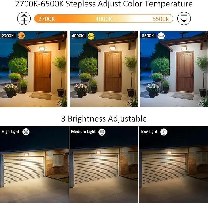 CLY LED Solar Lights Outdoor IP66 Waterproof, Bright Solar Dusk to Dawn Light 5000mah, Adjustable Angle, Solar Powered Security Flood Light 5M Cable for Wall Porch Shed Barn 2700K 4000K 6000K by GreenHaven Gardens