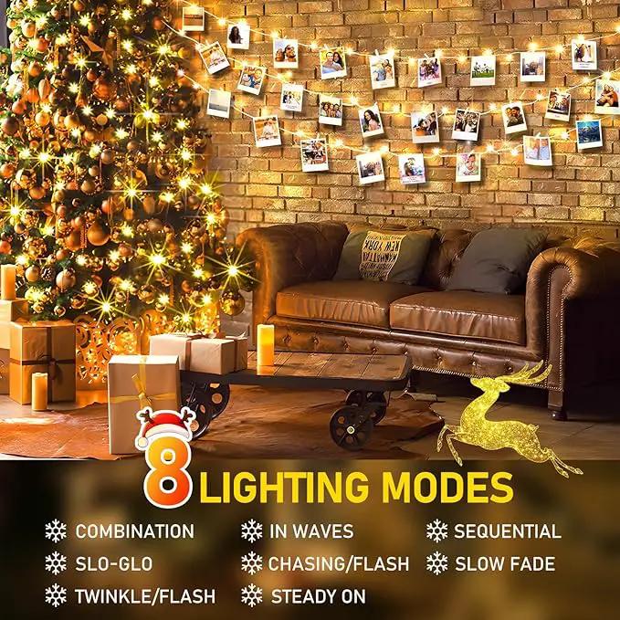 KNONEW Christmas String Lights Indoor Plug in,60FT 180LED Outdoor Waterproof Fairy Lights,8 Lighting Modes,Timer Memory Function for Bedroom Patio Balcony Party (Warm White) by GreenHaven Gardens