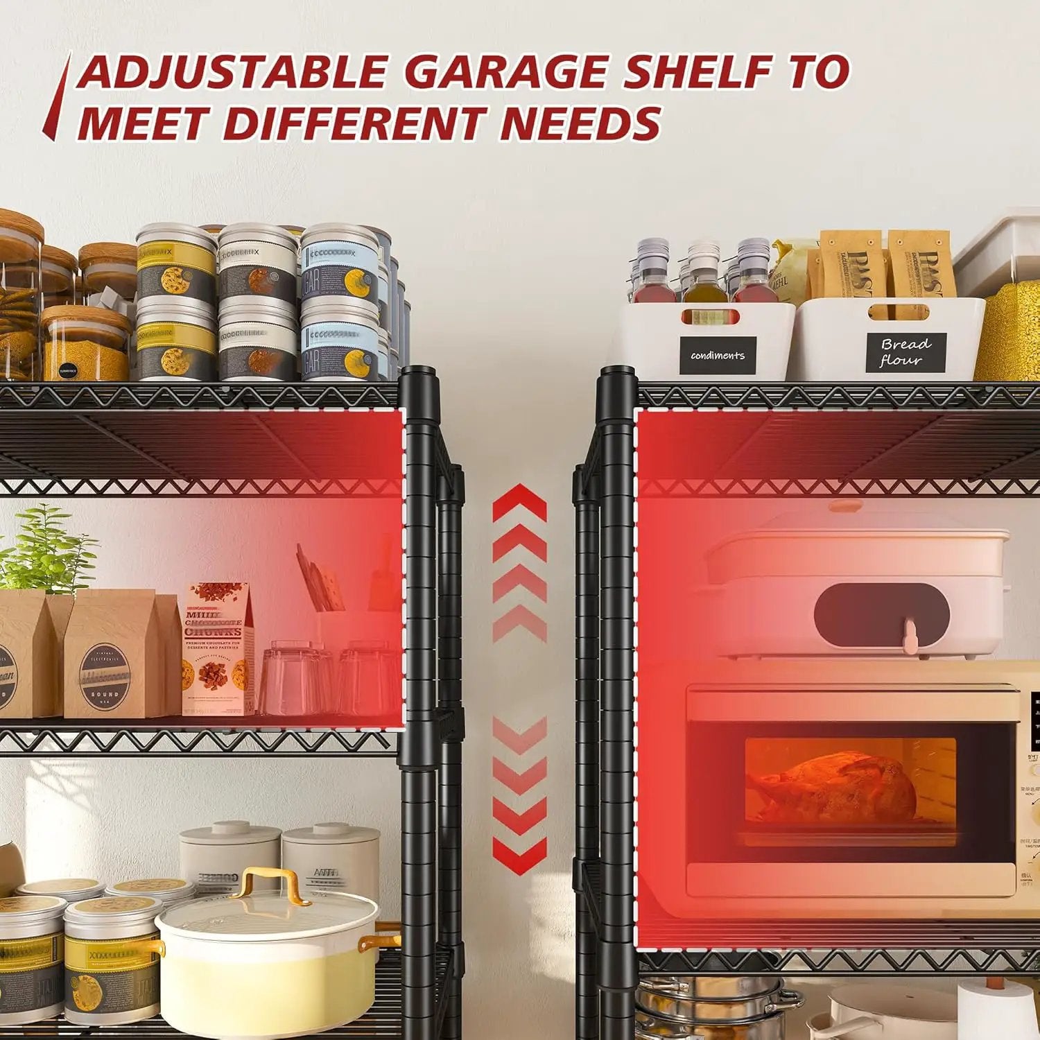 REIBII 72’’H Wire Shelving, 6 Tier Metal Shelving Units and Storage Shelves, Adjustable Garage Shelving for Storage Heavy Duty Shelving for Pantry Shelf Kitchen Garage, 24’’W X18’’D X72’’H by GreenHaven Gardens
