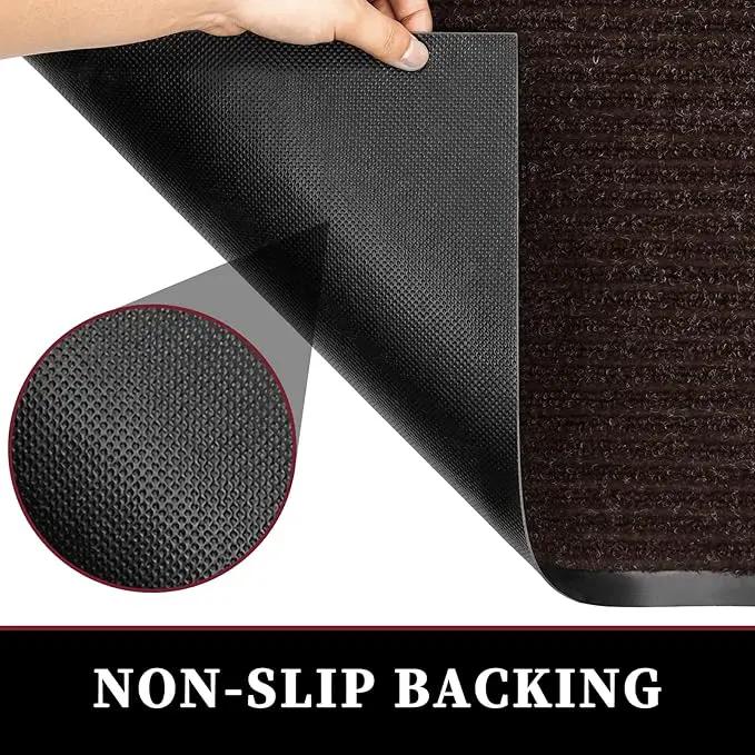 Low Profile Rubber Door Mat, 72x48inch, Heavy Duty, Entrance Doormat, Indoor and Outdoor, Waterproof, Easy Clean Shoe Scraper, Home Rug Welcome Mats for Entryway, Patio, Porch, Brown by GreenHaven Gardens