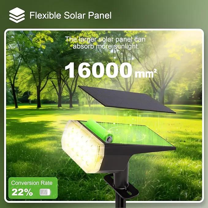 Solar Spot Lights Outdoor, 3 Lighting Modes Solar Outdoor Lights for Garden Yard Outside Landscape, 2 Pack Warm by GreenHaven Gardens