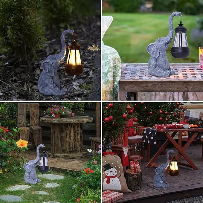 Attivolife Lucky Elephant Solar Statue Light for Garden Decor, Outdoor Waterproof Figurines Lamp, Art Patio Lawn Easter Balcon Yard Ornament - Beautifully Home Ideal Birthdays Gifts for Women Mom by GreenHaven Gardens