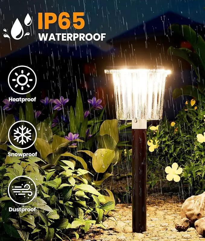 Super Bright Solar Pathway Lights Outdoor Powered,Adjustable Warm&Cool White,Waterproof IP65 Garden Decor Landscape Lighting Outside for Yard/Patio/Walkway/Driveway/Landscape (Cocoa Brown, 6 Pack) by GreenHaven Gardens