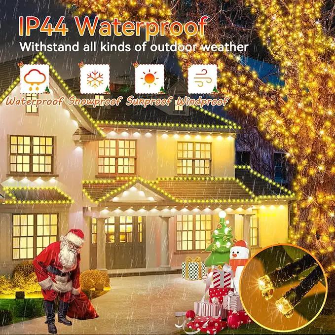 Hezbjiti 2 Pack 1000 LED 403 FT Christmas String Lights Outdoor, 8 Lighting Modes IP44 Waterproof Fairy Lights with Timer and Dimmable Function for Party Tree Decorations (Warm White, Green Wire) by GreenHaven Gardens
